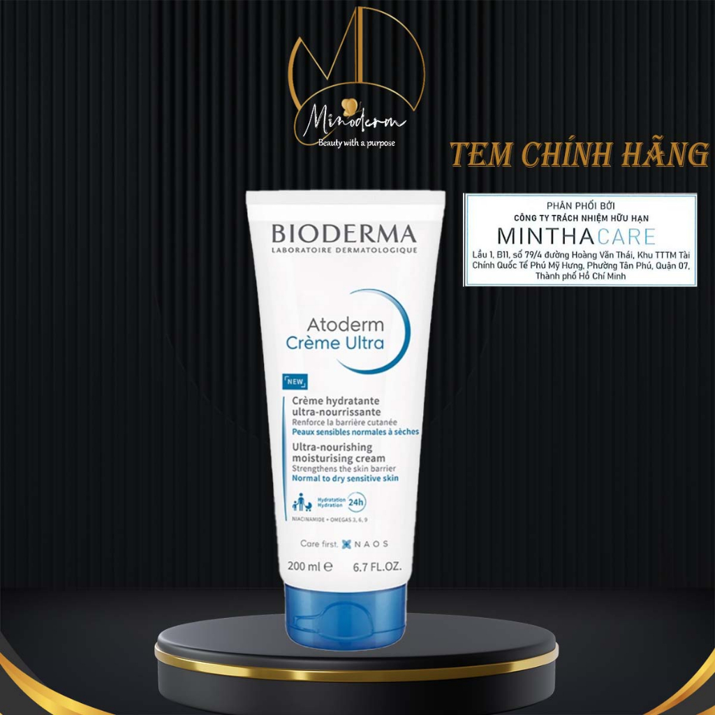 Kem dưỡng ẩm Bioderma Atoderm Crème cho da khô, da nhạy cảm, viêm da cơ địa 200ml