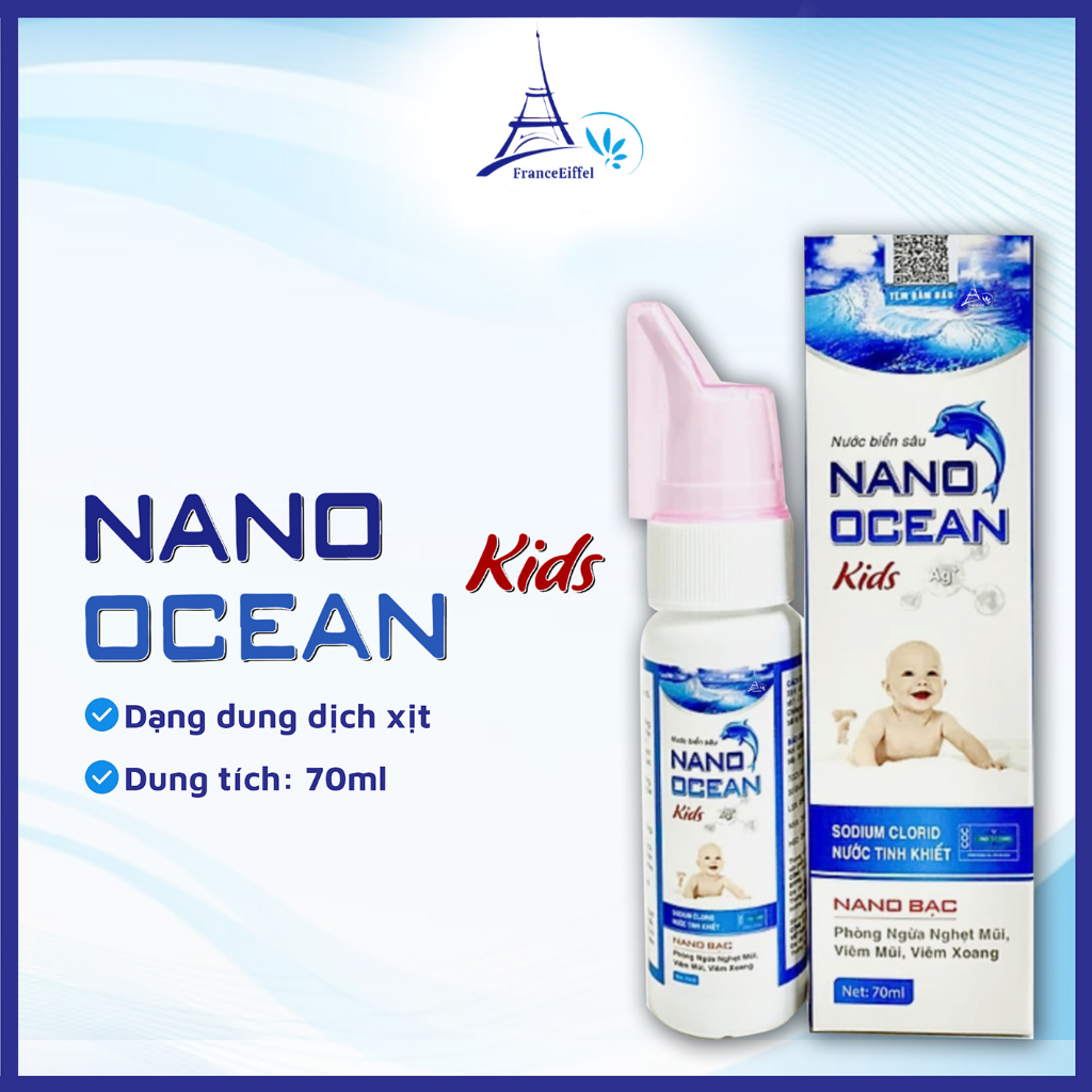 Nước Muối Biển Sâu Nano Ocean Kid - FranceEiffel Lọ 70ml