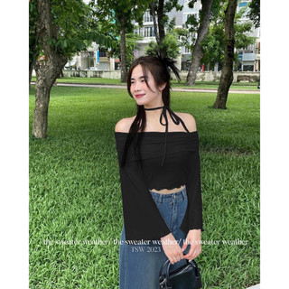 Áo lưới tay loe X038