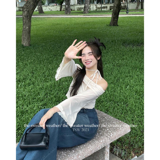 Áo lưới tay loe X038