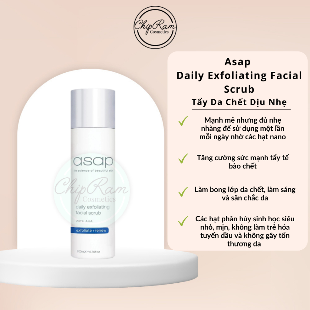 Tẩy Tế Bào Chết Vật Lý ASAP Daily Exfoliating facial Scrub AHA