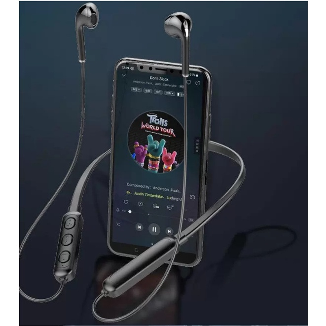 Tai Nghe Blutooth 5.0 Đeo Cổ Thể Thao Pin Trâu Nghe Nhạc Hay, Đàm Thoại Bảo Hành 12 tháng