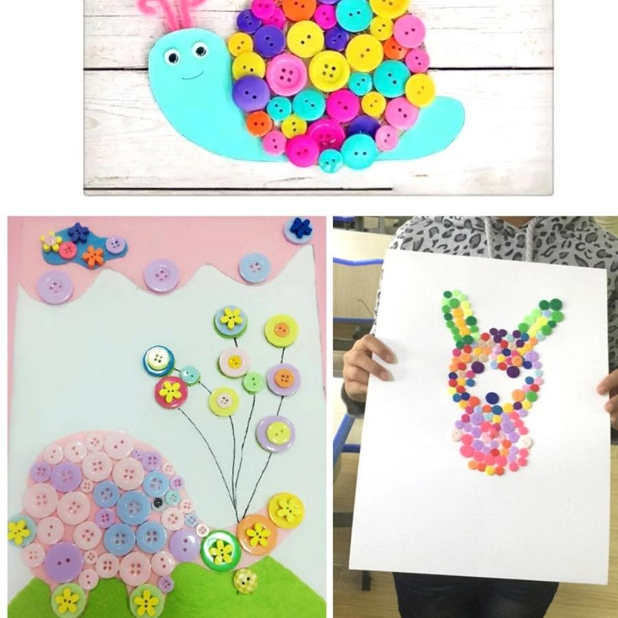 Cúc nhựa cho bé tạo hình, làm tranh, đồ thủ công, handmade, thú vị, sáng tạo