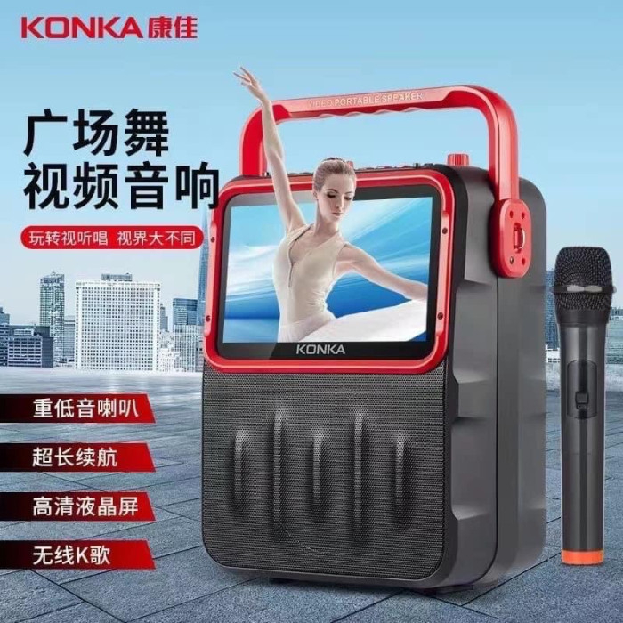 Loa karaoke có màn hình hãng KONKA C180s - Kèm 1 mic không dây