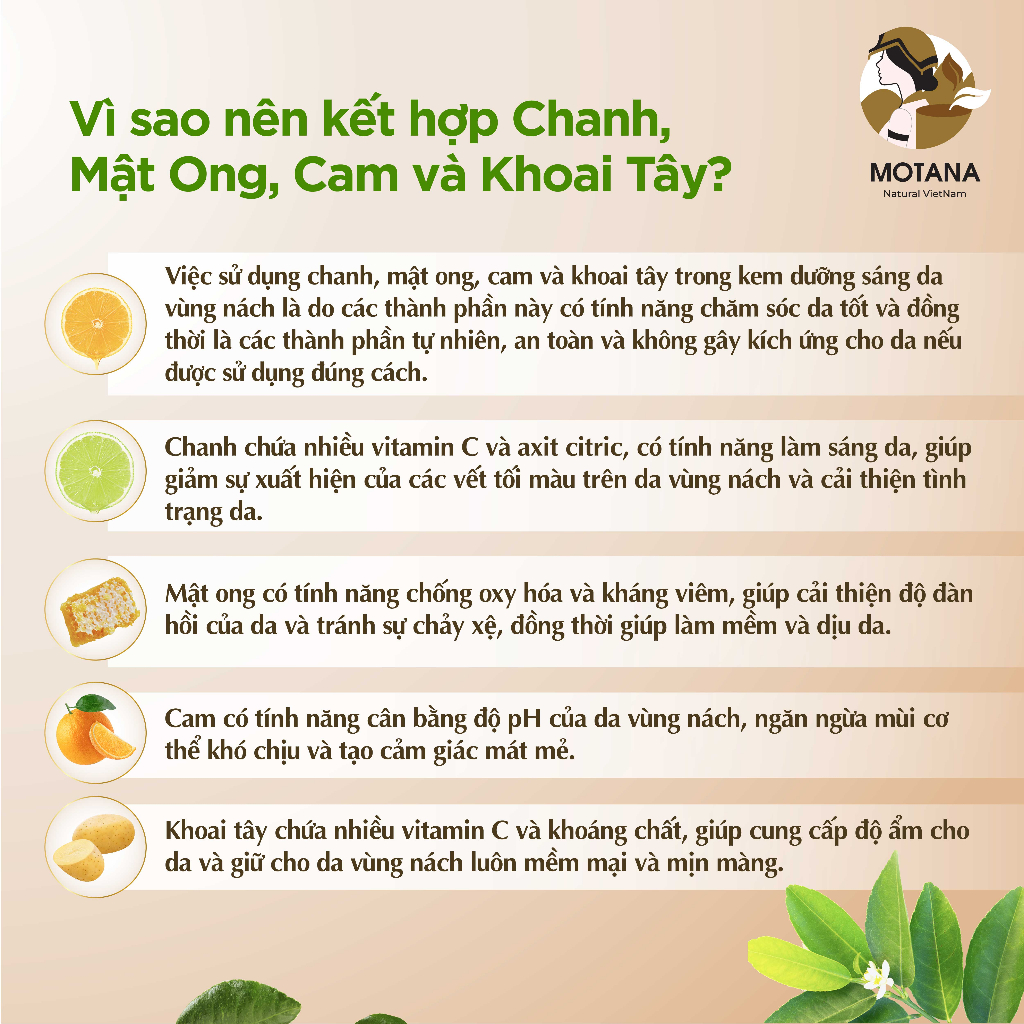 Kem giảm thâm nách Motana 20gr, kem thâm nách, kem nách, thâm mông, đầu gối, khuỷa tay làm sáng da và đều màu
