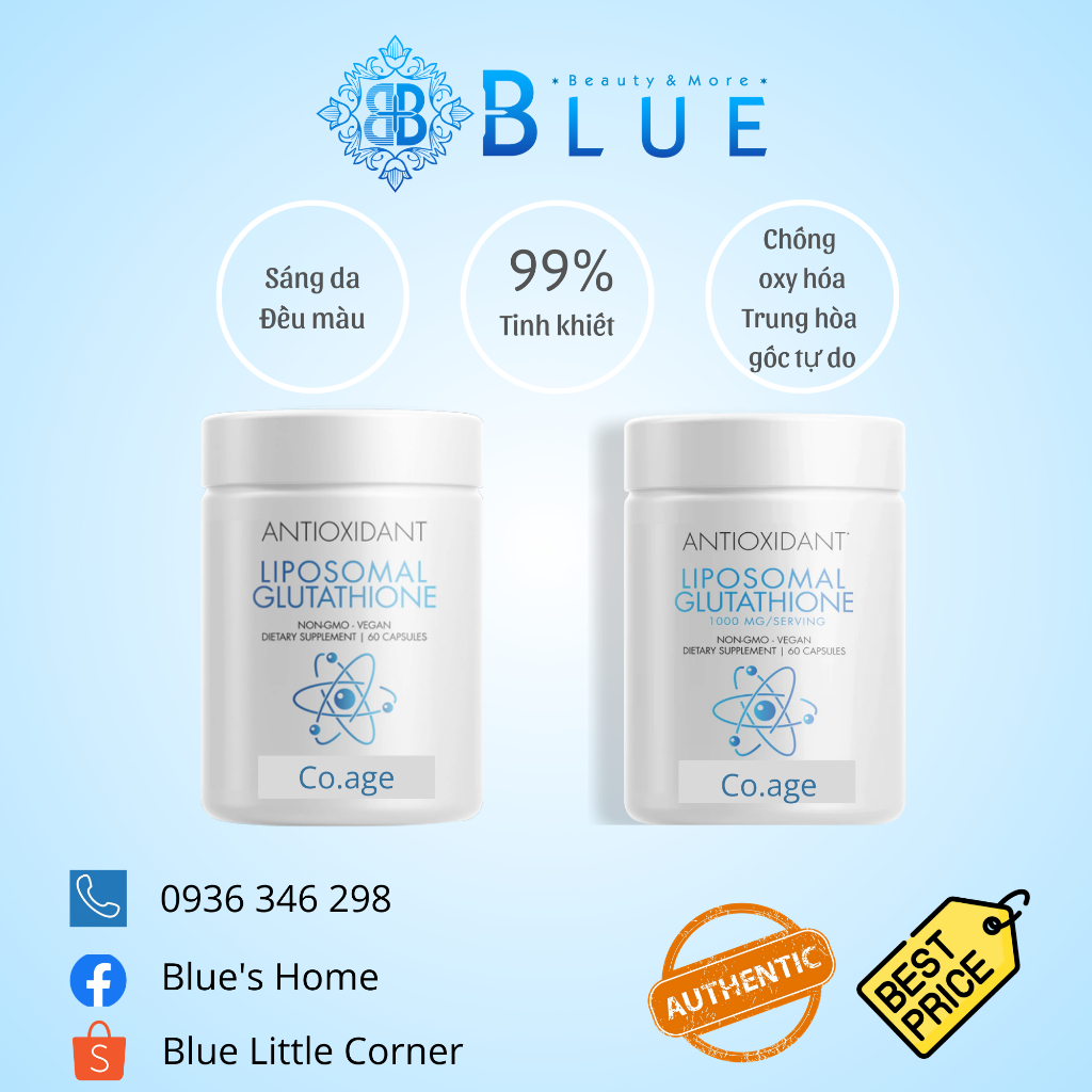 Glutathione Coage hỗ trợ chống oxy hóa, trắng sáng da