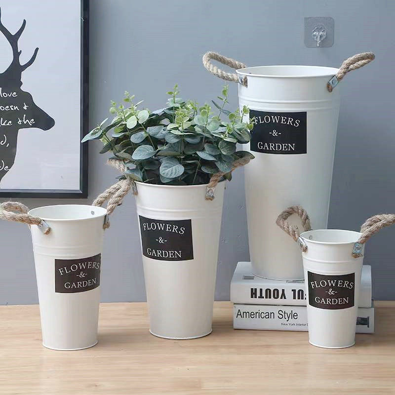 Tổng hợp chậu decor_BÌNH HOA SẮT / CHẬU XÔ CẮM HOA trang trí, bình cắm hoa vintage