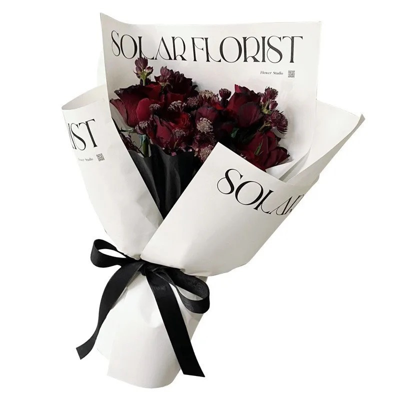 Tập 20 tờ giấy gói hoa LOVE ,studio, you are, flower sang chảnh khổ 30x45cm chống nước