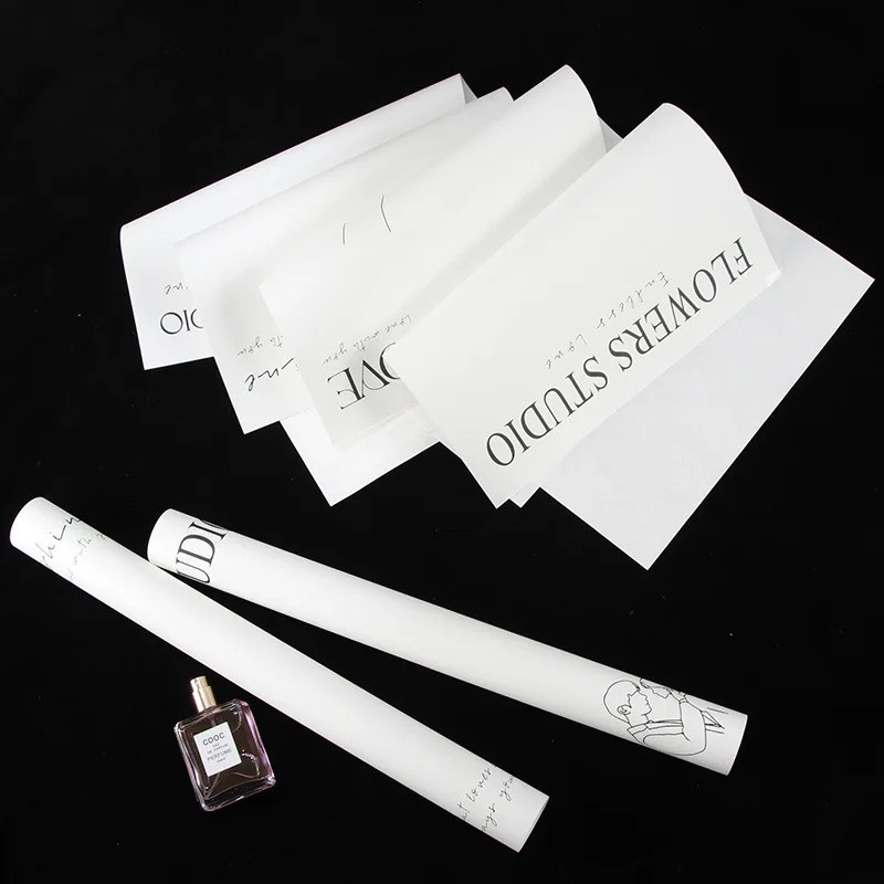 Tập 20 tờ giấy gói hoa LOVE ,studio, you are, flower sang chảnh khổ 30x45cm chống nước