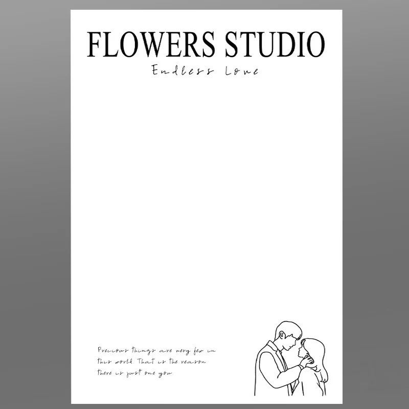 Tập 20 tờ giấy gói hoa LOVE ,studio, you are, flower sang chảnh khổ 30x45cm chống nước