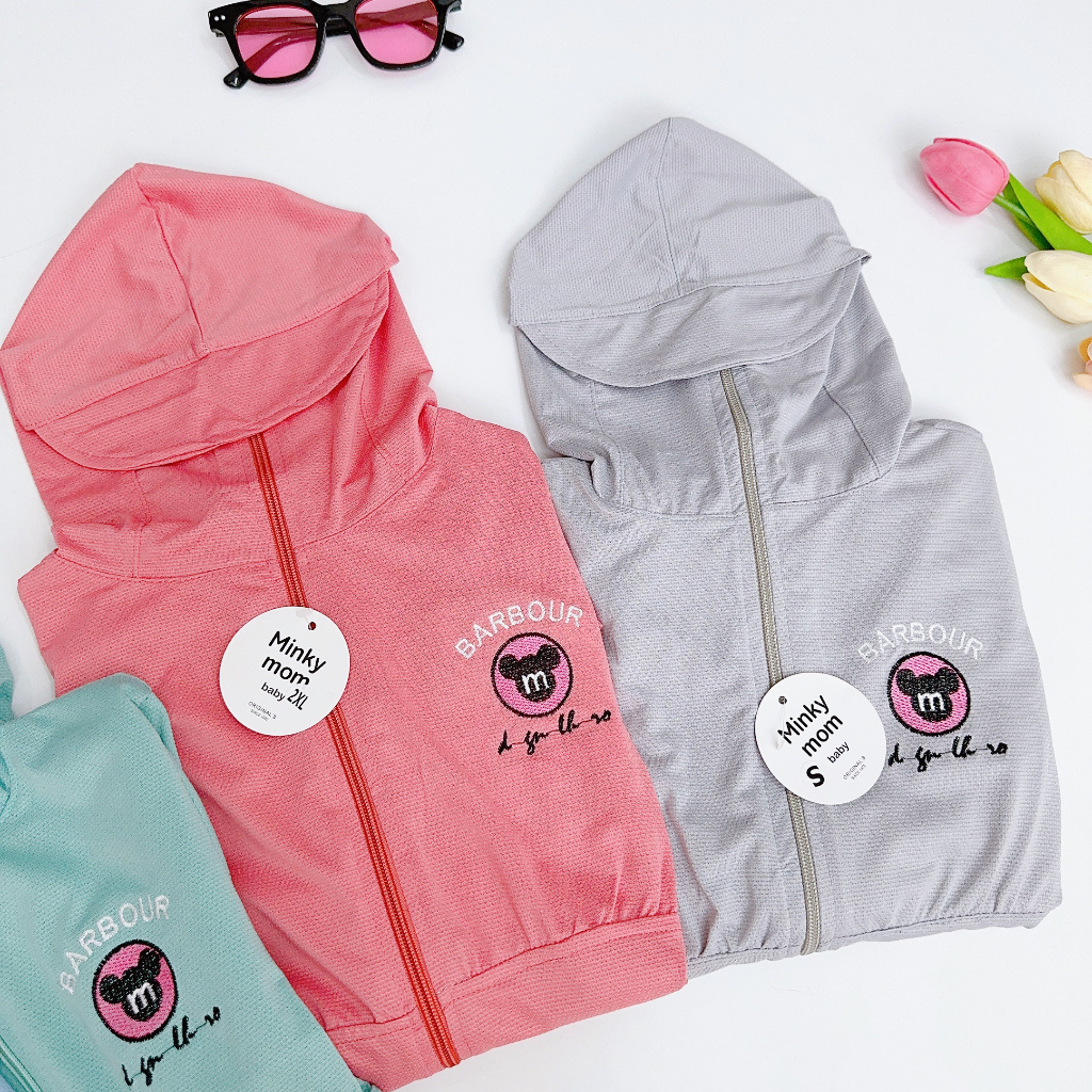 Áo chống nắng cho bé, áo choàng nắng toàn thân dáng dài thông hơi kim cương cho bé gái, bé trai