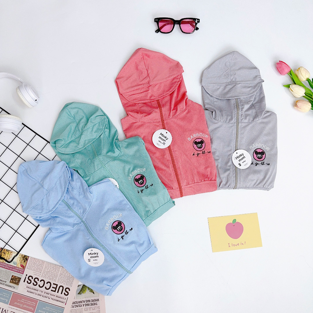 Áo chống nắng cho bé, áo choàng nắng toàn thân dáng dài thông hơi kim cương cho bé gái, bé trai