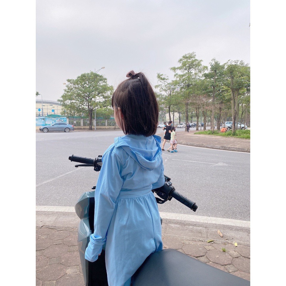 Áo chống nắng cho bé, áo choàng nắng toàn thân dáng dài thông hơi kim cương cho bé gái, bé trai