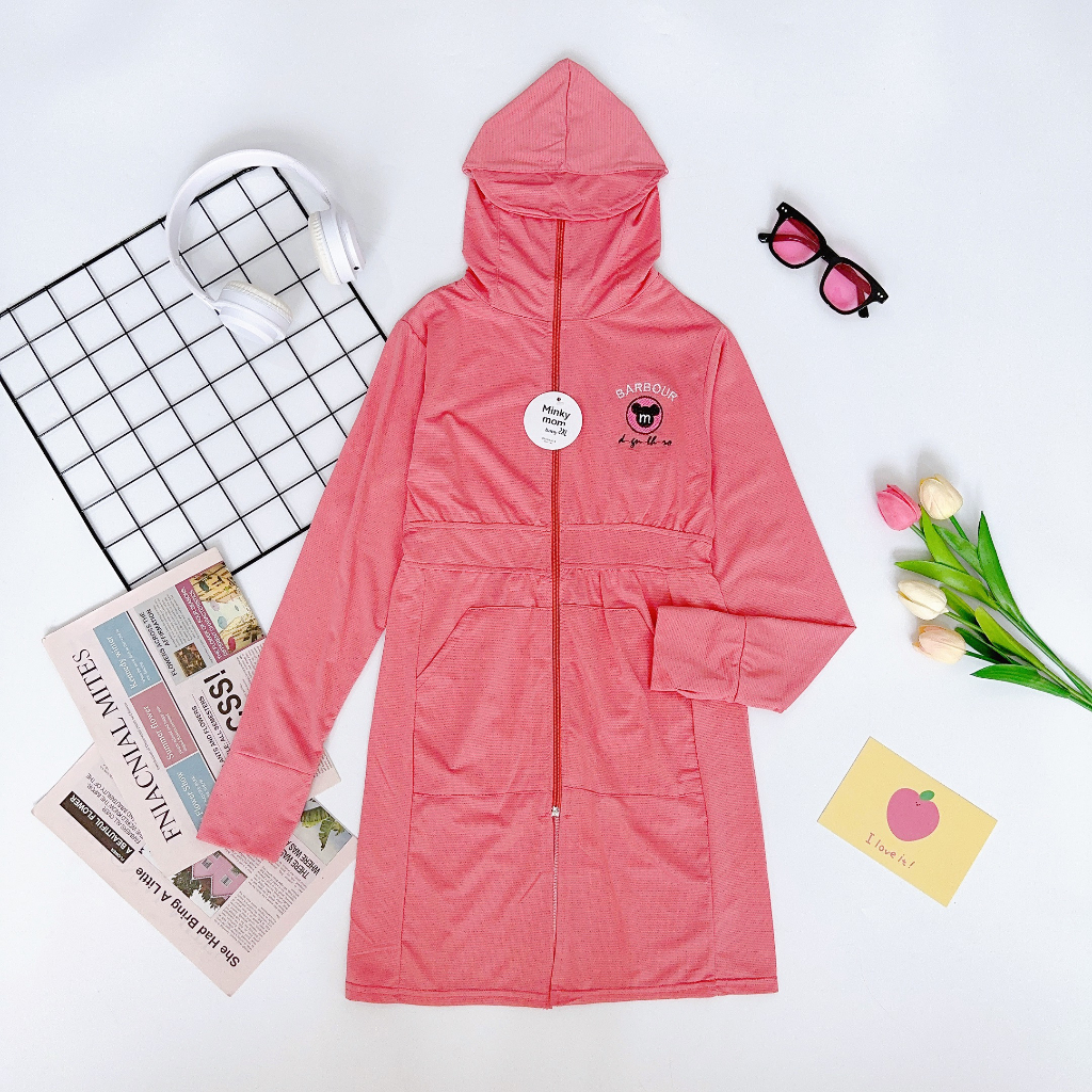 Áo chống nắng cho bé, áo choàng nắng toàn thân dáng dài thông hơi kim cương cho bé gái, bé trai