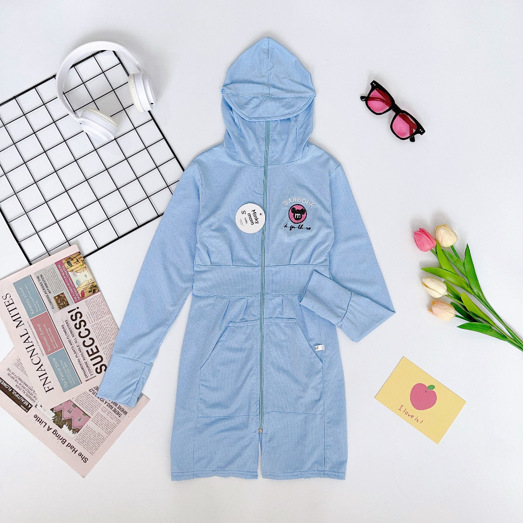 Áo chống nắng cho bé, áo choàng nắng toàn thân dáng dài thông hơi kim cương cho bé gái, bé trai