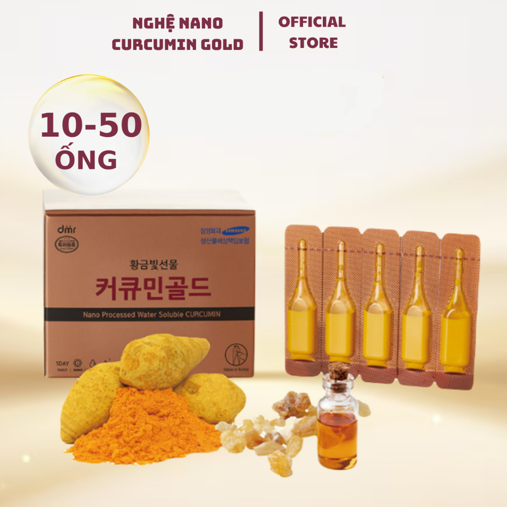 Nghệ Nano Curcumin Gold Hàn Quốc 100 Ống đẹp da, giữ dáng, chống lão hóa CHÍNH HÃNG