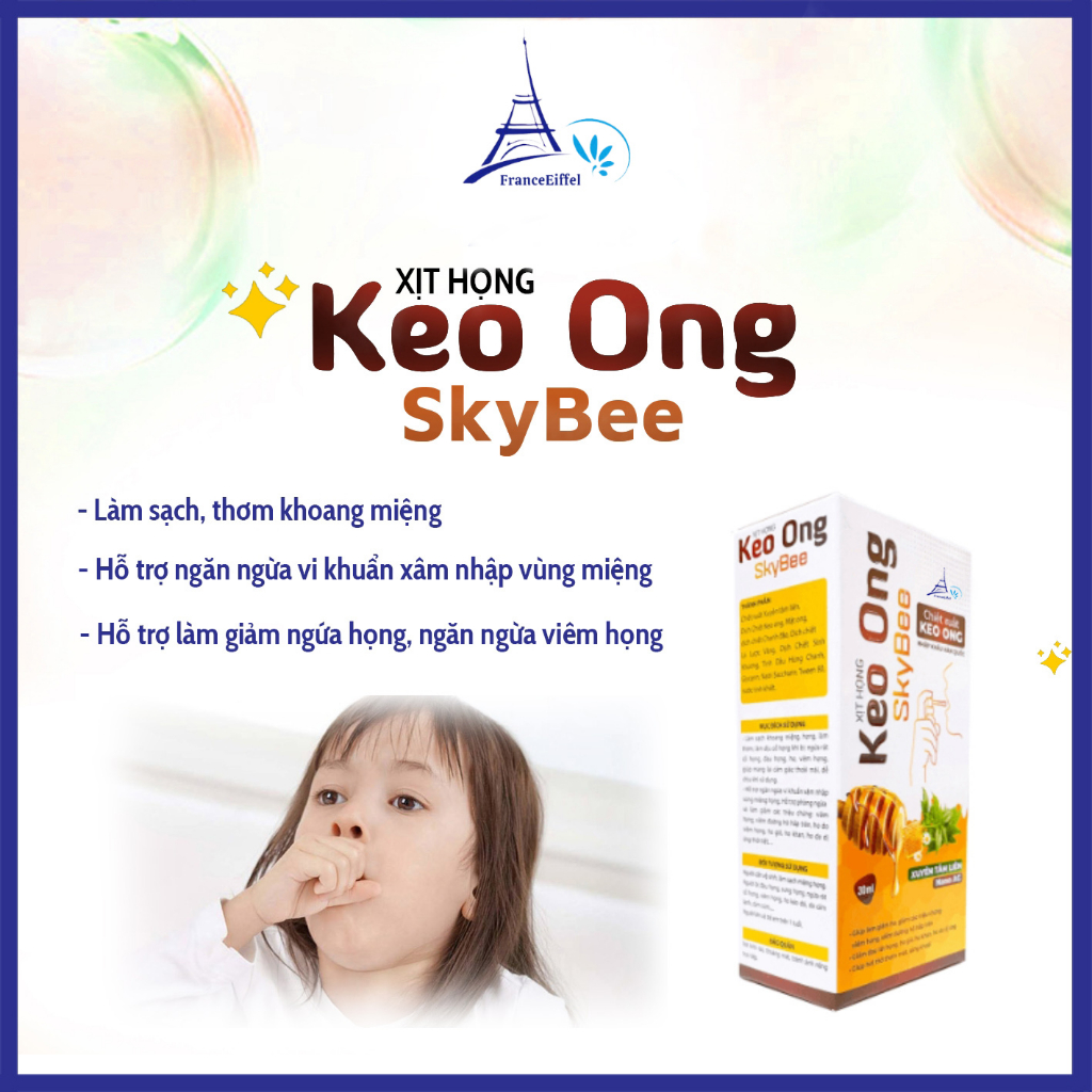 Xịt Họng Keo Ong SkyBee FranceEiffel Cho Trẻ Trên 1 Tuổi - Lọ 30ml