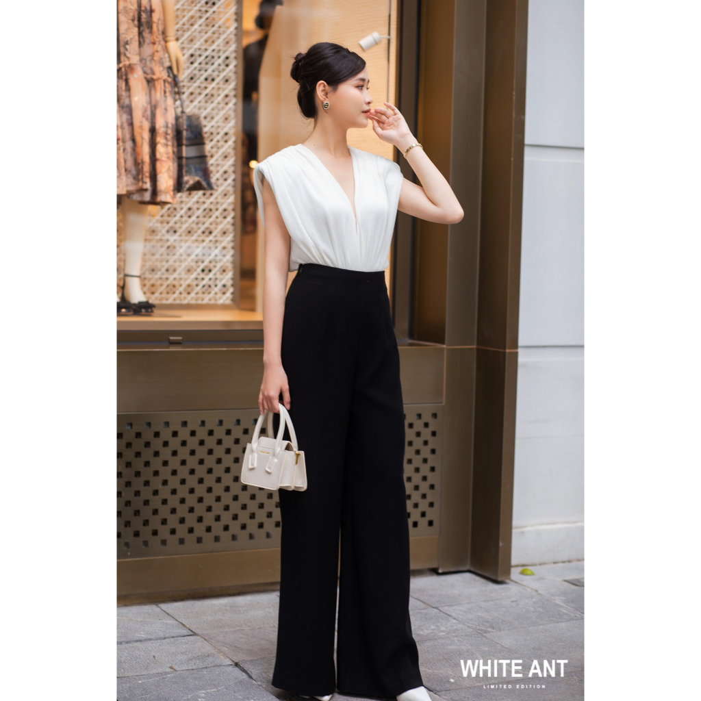 Áo Sát Nách Cổ V Nữ White Ant Và Quần Suông Nữ White Ant Hàng Thiết Kế Cao Cấp