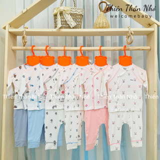 Bộ Sơ Sinh Dài Tay Avaler Chất Sợi Tre Siêu Mềm Mại Cho Bé Trai, Bé Gái Từ Sơ Sinh