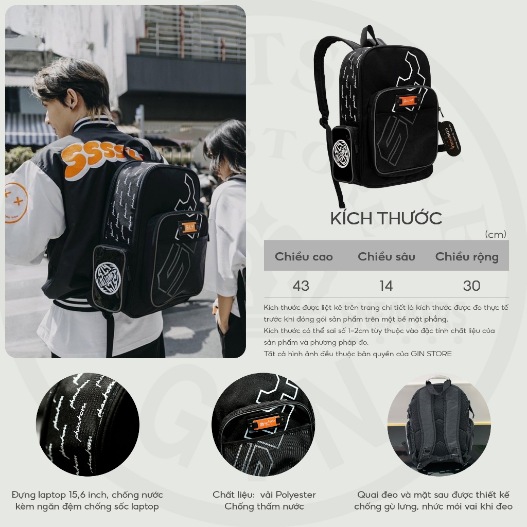 Balo SLY CORDURA Backpack Viền Phản Quang Chất Liệu Vải Cao Cấp Kháng Nước  - gin store