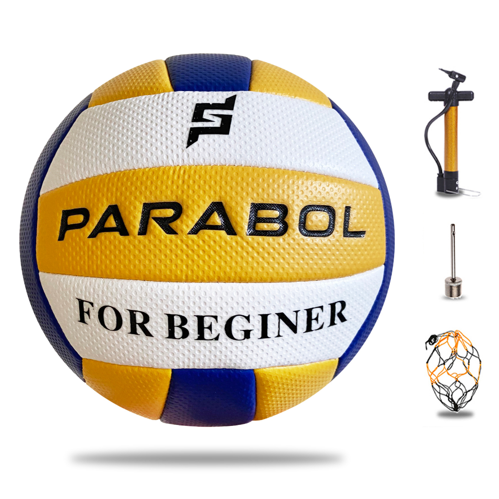 Banh bóng chuyền da Parabol X5000- Loại da mềm - Quả bóng chuyền chuyên dụng size 5 - Tặng bộ phụ kiện