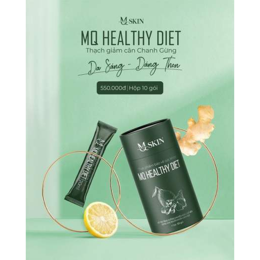 Thạch giảm cân - MQ SKIN CHANH GỪNG MQ HEALTHY DIET - loại bỏ mỡ thừa nhanh chóng hiệu quả (1 hộp 10 gói)
