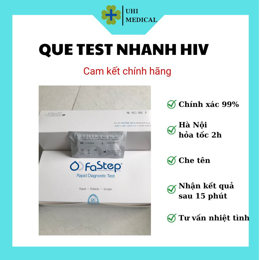 (bán sỉ) hộp 40 test hiv fastep, kit test hiv tại nhà