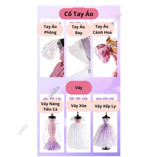 Đồ Chơi Thiết Kế Thời Trang Váy Đầm Cho Bé Gái An Toàn Không Dùng Kim MD6362