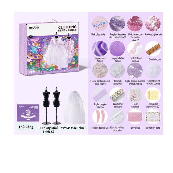 Đồ Chơi Thiết Kế Thời Trang Váy Đầm Cho Bé Gái An Toàn Không Dùng Kim MD6362