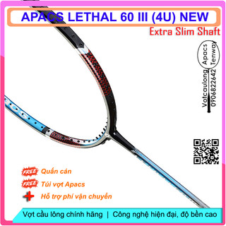 [Vợt cầu lông Apacs Lethal 60 III Blue NEW -4U]_Vợt cân bằng thân đũa cứng, chất liệu cao cấp Hi Japan Carbon