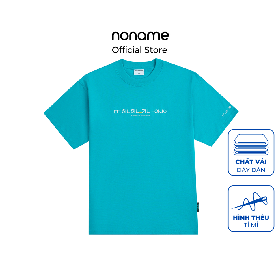 Áo Thun Unisex Oversize noname Korean letter Play /Blue_NNRAD6001D500