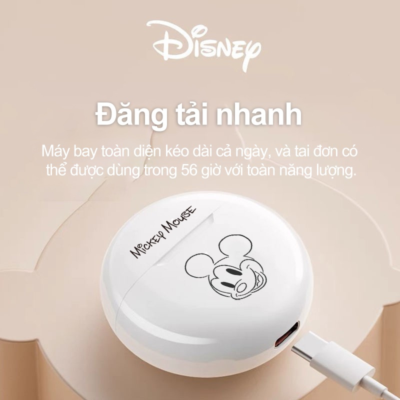 Tai nghe nhét tai không dây L6 Disney bluetooth 5.2 âm thanh hifi tích hợp mi cờ rô tiện lợi- TECHHIGH