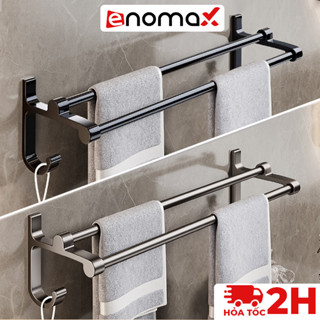 Giá treo khăn nhà tắm Enomax lắp đặt không cần khoan, Chất liệu nhôm hàng không cao cấp.