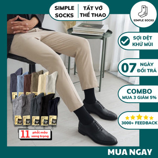 Tất Vớ Nam Muji Mang Giày Tây Cổ Cao Công Sở 💖SIMPLE SOCKS💖 Vớ Nam Họa Tiết Gân Chìm Sợi Cotton Cao Cấp Êm Thoáng