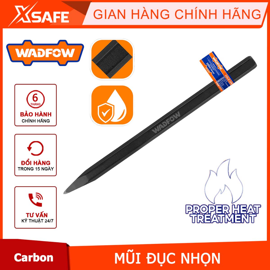 Mũi đục nhọn WADFOW Mũi đục 4mm*18mm*300mm thép carbon siêu cứng, đục tường, sắt, gỗ, bê tông