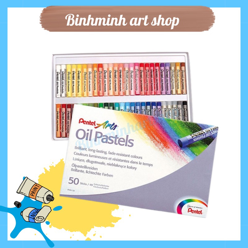 Màu Sáp Dầu Oil Pastel/ Sáp Dầu Pentel từ 12-50 màu PHN12/ PHN16/ PHN25/ PHN36/ PHN50
