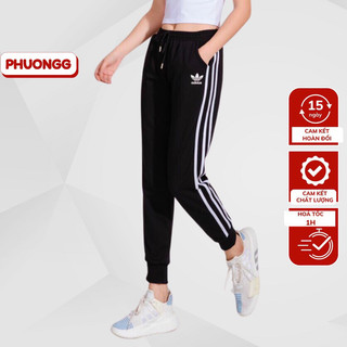 Quần jogger nữ bo gấu thêu 3 lá  PHUONGG chất vải umi Hàn cao cấp đủ size 40-65kg