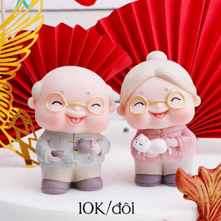 cặp ông bà nhựa  trang trí bánh sinh nhật - bánh kem