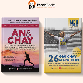 Sách pandabooks combo 2 cuốn ăn và chạy + 26 giải chạy marathon