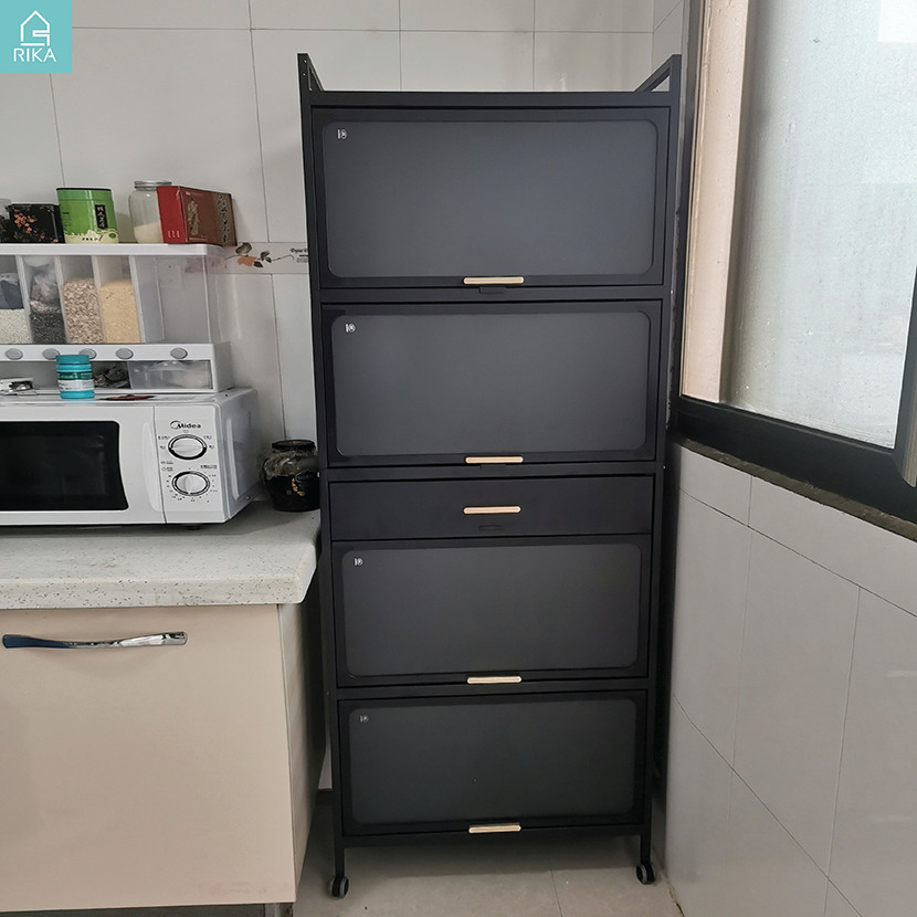 Kệ Tủ Bếp Để Đồ Nhà Bếp Đa Năng Thông Minh Có Nắp Đậy MIMAX KDN-68, Kệ Lò Vi Sóng Lò Nướng 4-5 Tầng