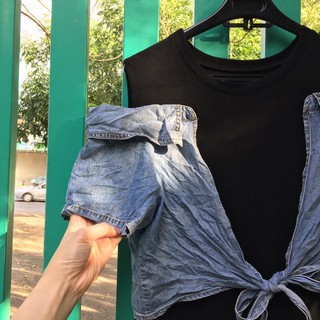 Váy thun phối jeans giấy Y.H.T.S.F.S