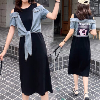 Váy thun phối jeans giấy Y.H.T.S.F.S