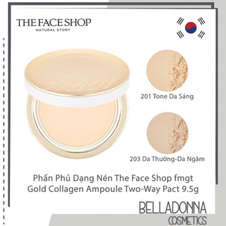 [2 Tone Màu] Phấn Phủ Dạng Nén The Face Shop fmgt Gold Collagen Ampoule Two-Way Pact 9.5g