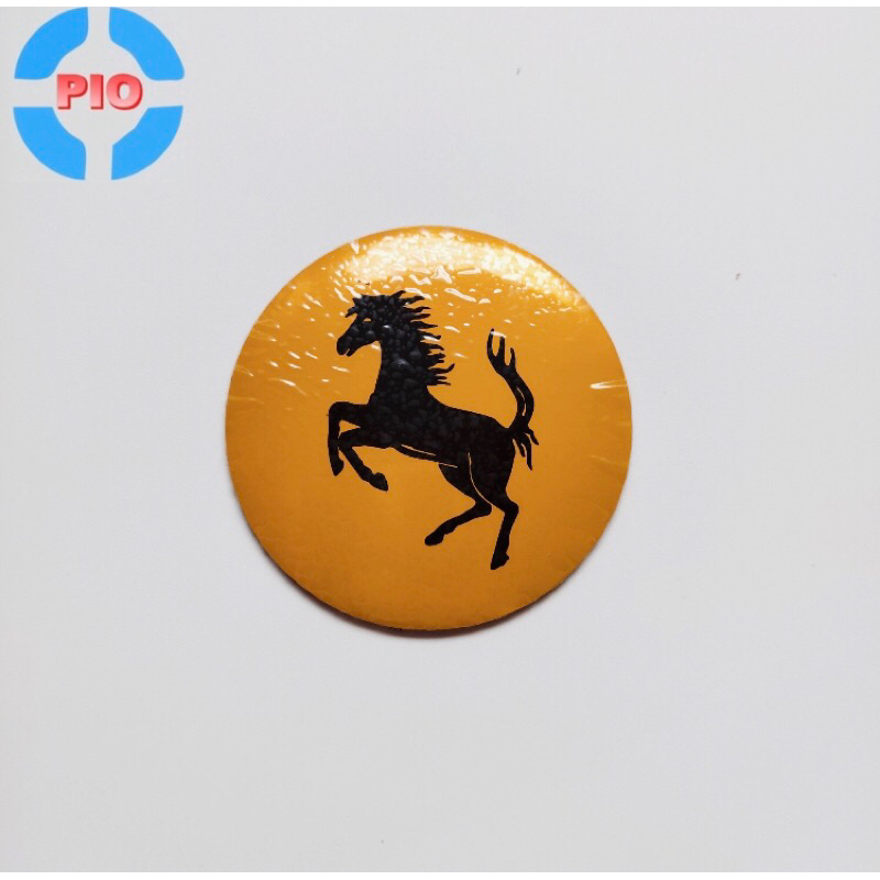 Tem Nhôm Logo Tròn Con Ngựa Ferrari 5.6cm Trang Trí Xe Máy, Nón Bảo Hiểm Chống Thấm Nước