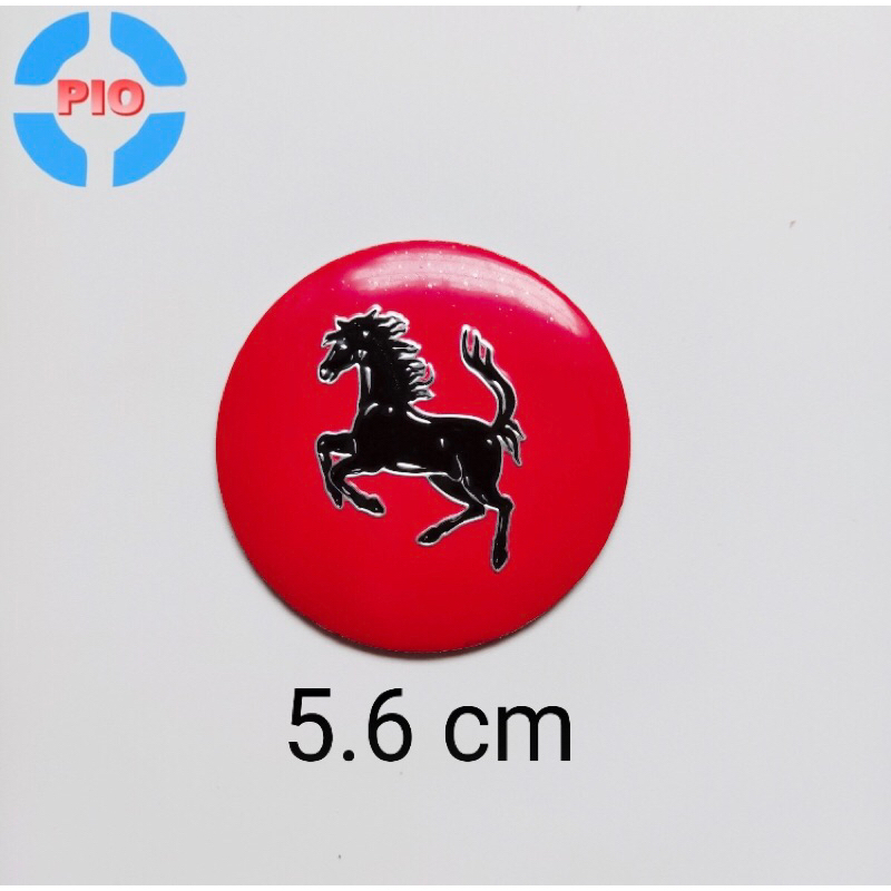 Tem Nhôm Logo Tròn Con Ngựa Ferrari 5.6cm Trang Trí Xe Máy, Nón Bảo Hiểm Chống Thấm Nước
