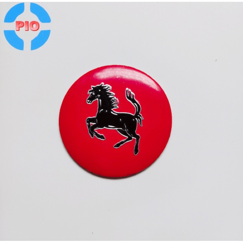 Tem Nhôm Logo Tròn Con Ngựa Ferrari 5.6cm Trang Trí Xe Máy, Nón Bảo Hiểm Chống Thấm Nước