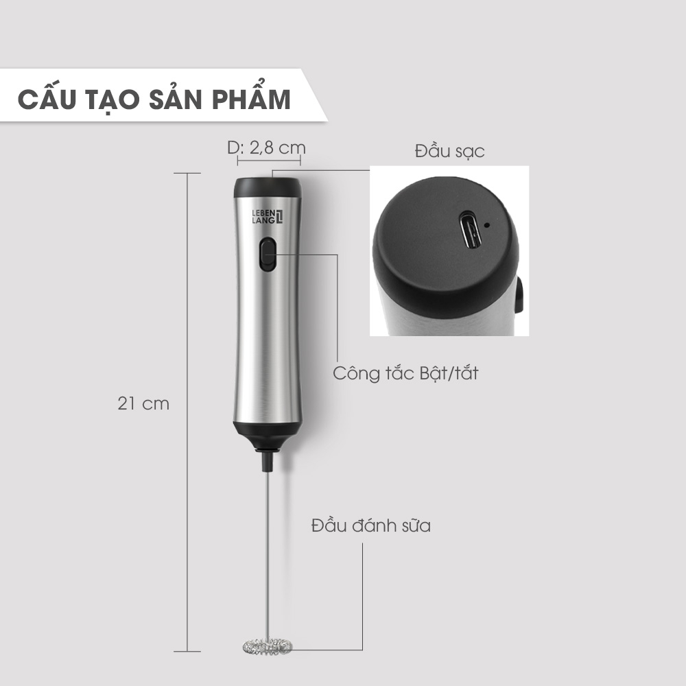 Máy đánh bọt cầm tay Lebenlang LBL4583/4586 công suất 10W
