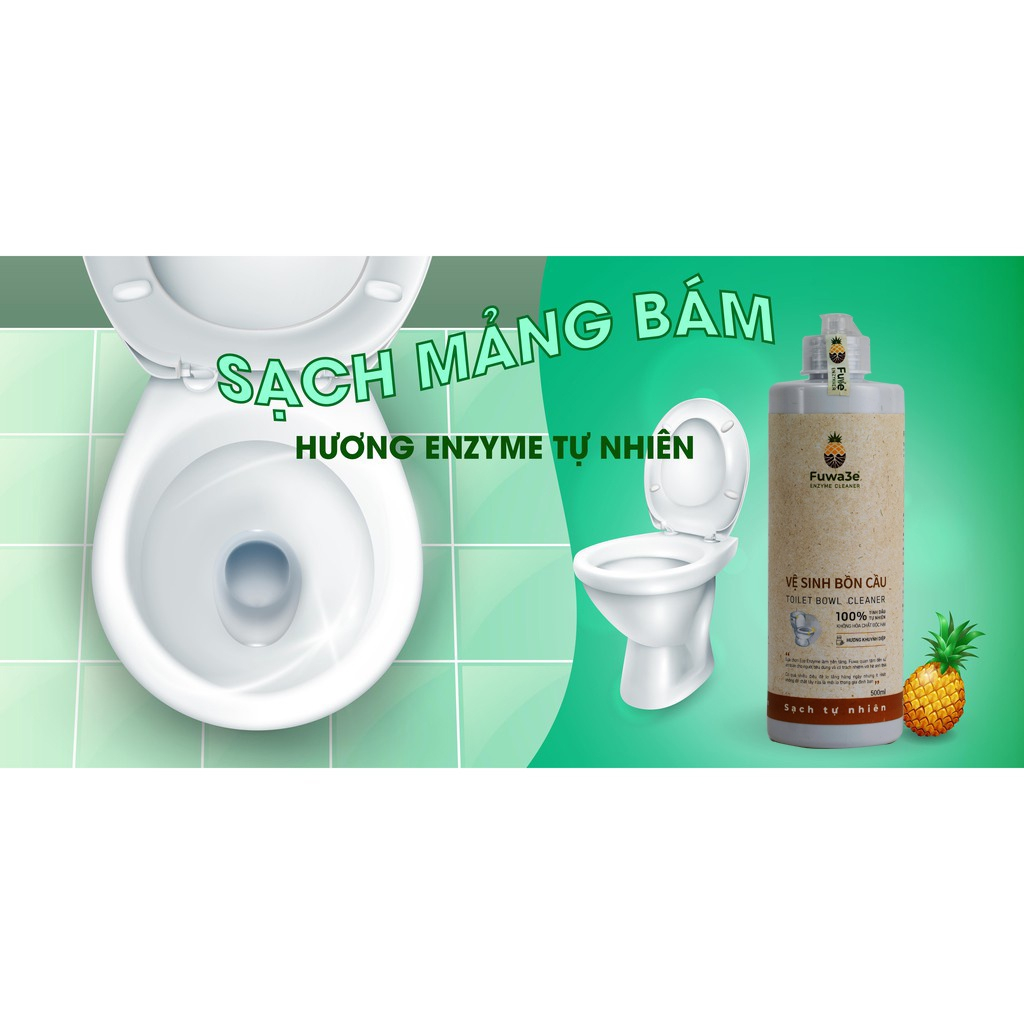 Nước tẩy bồn cầu Fuwa3e hữu cơ diệt khuẩn với tinh chất khuynh diệp 100ml