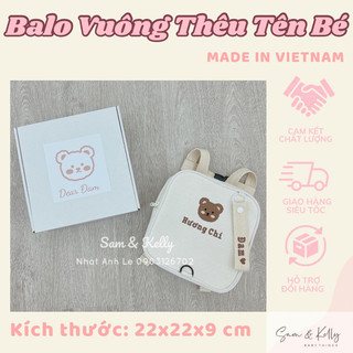 Balo vuông thêu tên theo yêu cầu