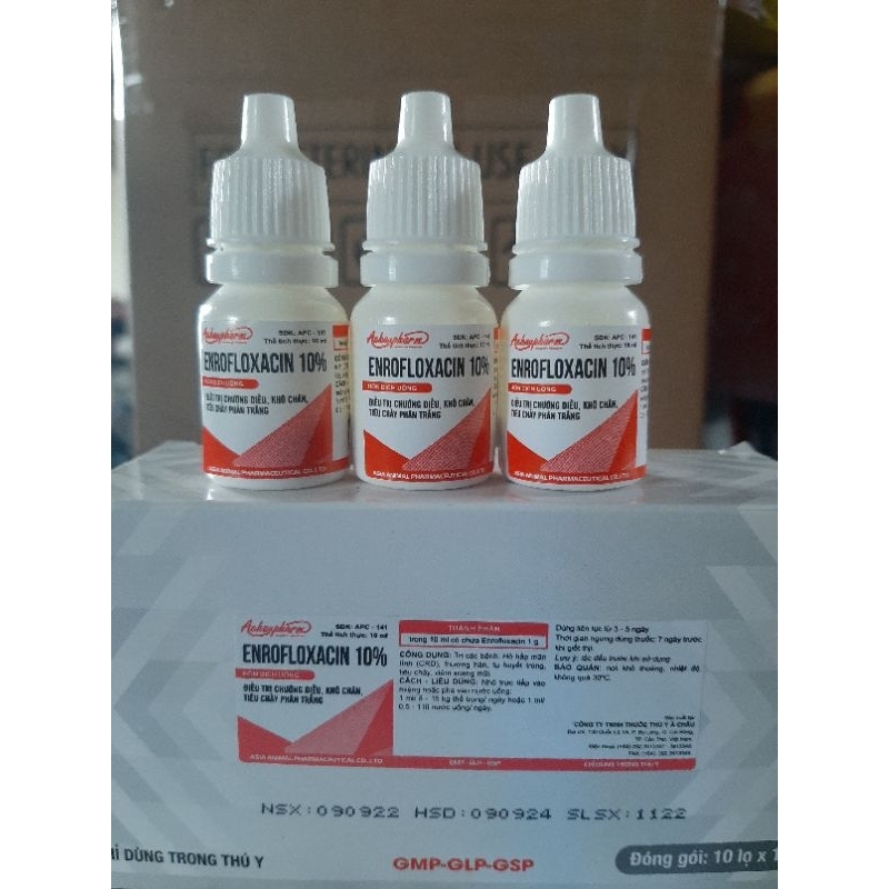 ENROFLOXACIN 10% Chữa Chướng Điều - Khô Chân - Tiêu Chảy Phân Trắng trên Giá Cầm